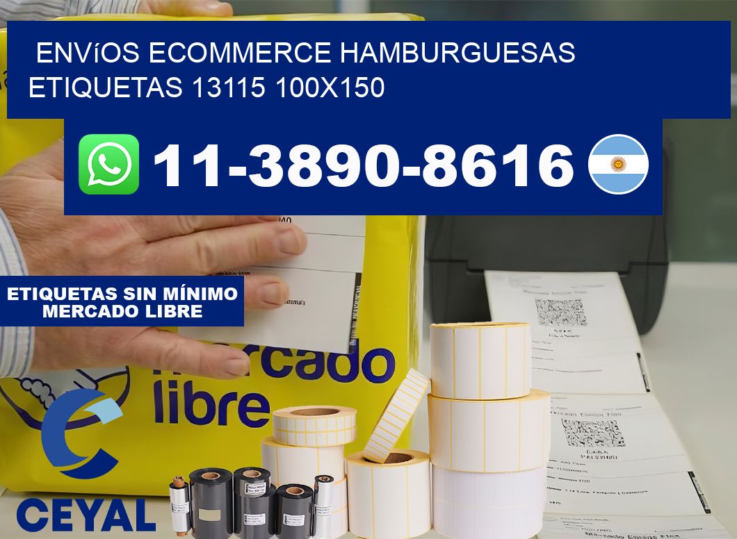 Envíos Ecommerce hamburguesas etiquetas 13115 100×150