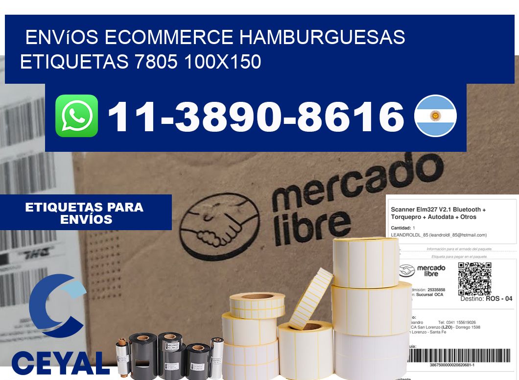 Envíos Ecommerce hamburguesas etiquetas 7805 100x150