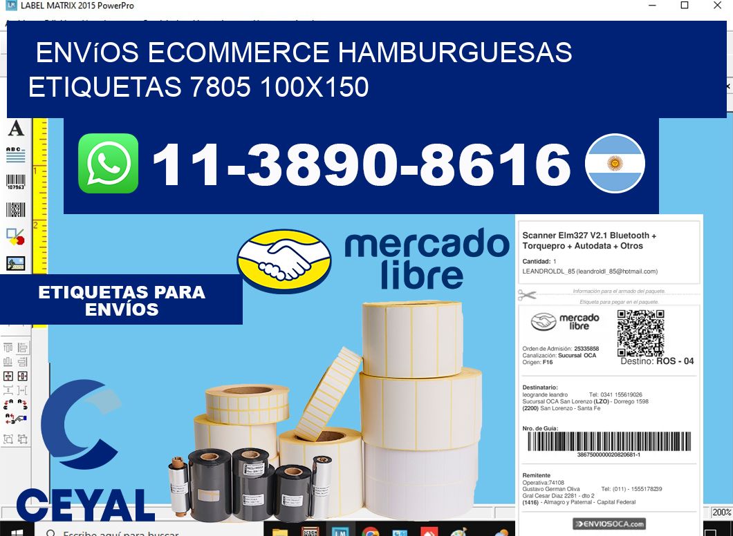 Envíos Ecommerce hamburguesas etiquetas 7805 100x150