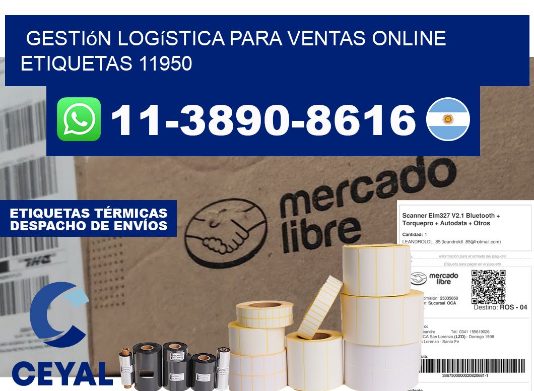Gestión logística para ventas online  etiquetas 11950