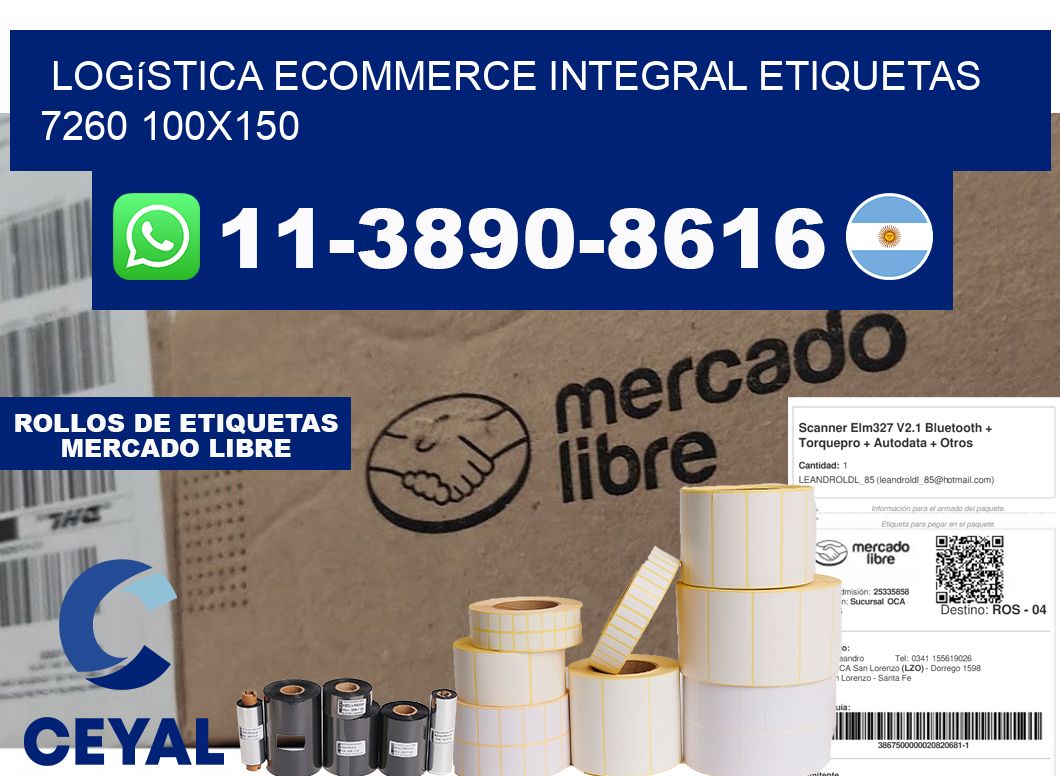 Logística ecommerce integral etiquetas 7260 100x150