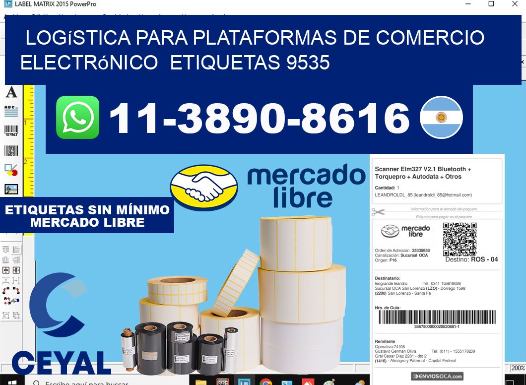 Logística para plataformas de comercio electrónico etiquetas 9535