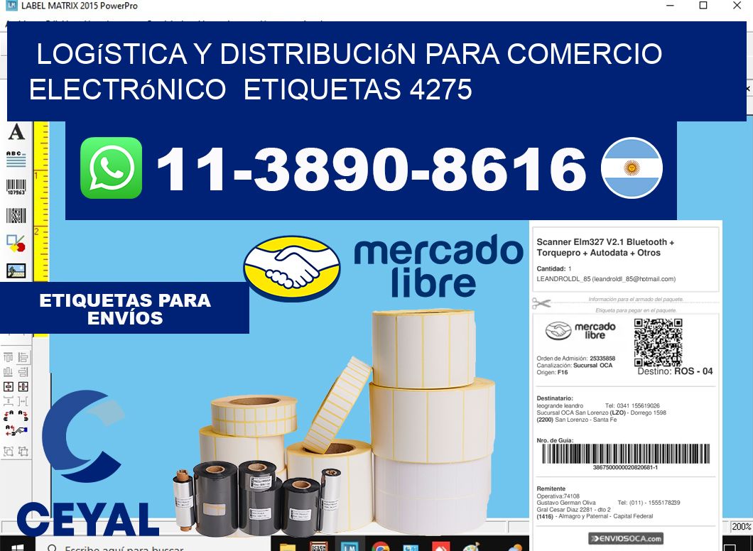 Logística y distribución para comercio electrónico etiquetas 4275