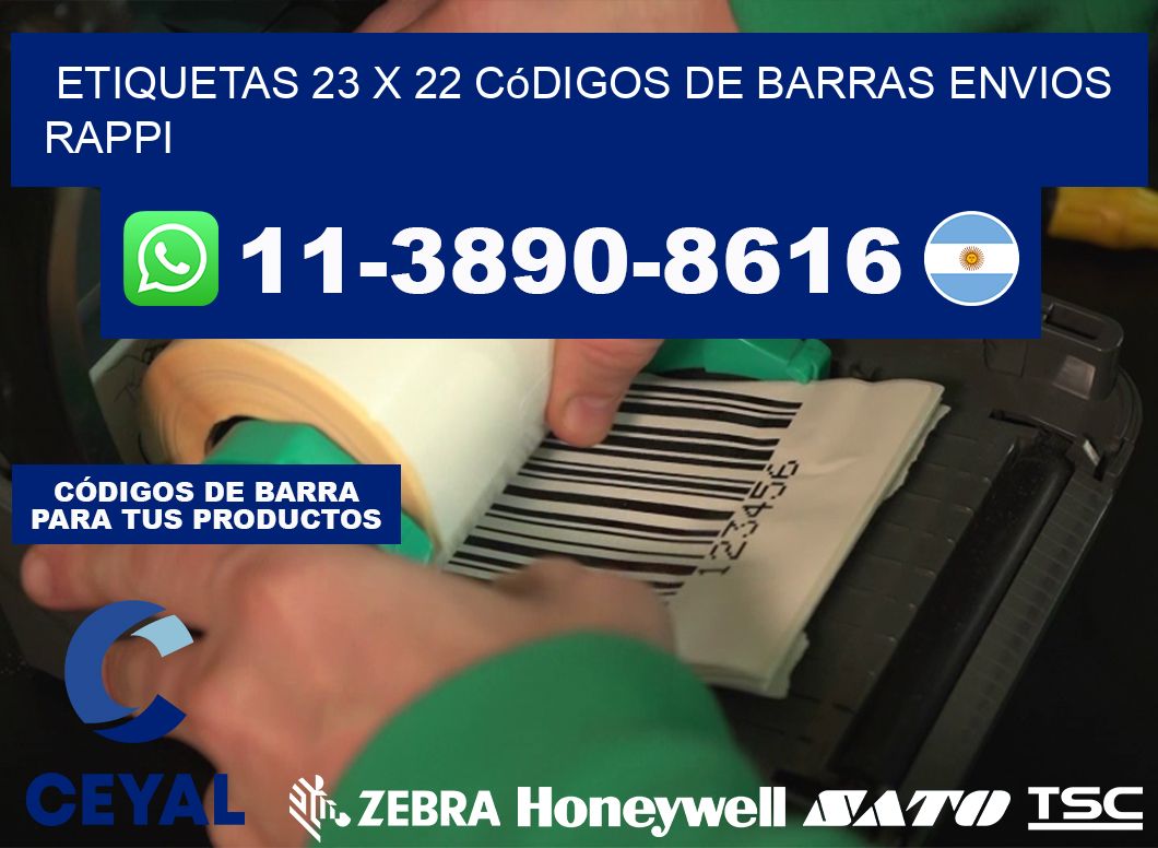 etiquetas 23 x 22 códigos de barras envios rappi