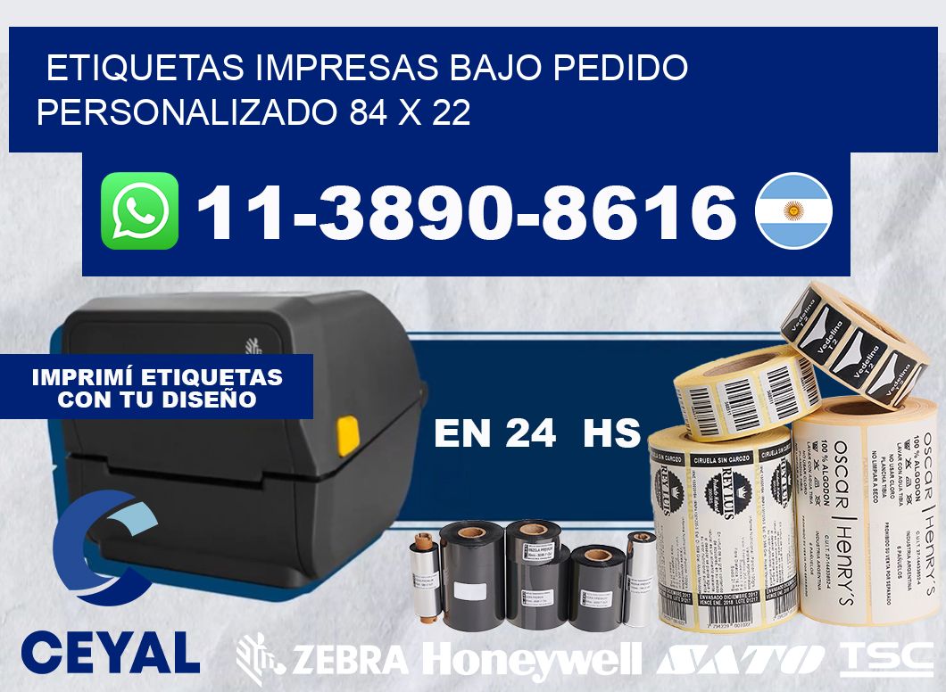 etiquetas impresas bajo pedido personalizado 84 x 22