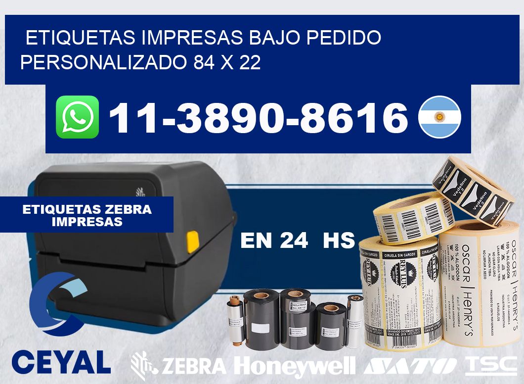 etiquetas impresas bajo pedido personalizado 84 x 22