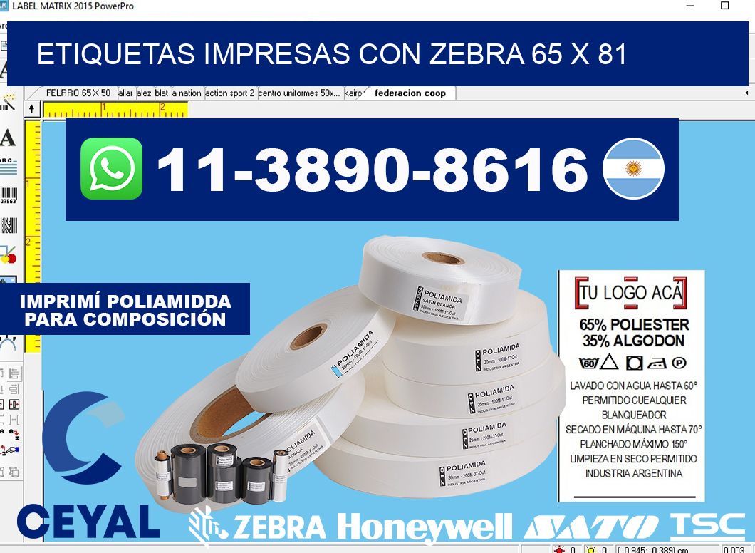 etiquetas impresas con zebra 65 x 81