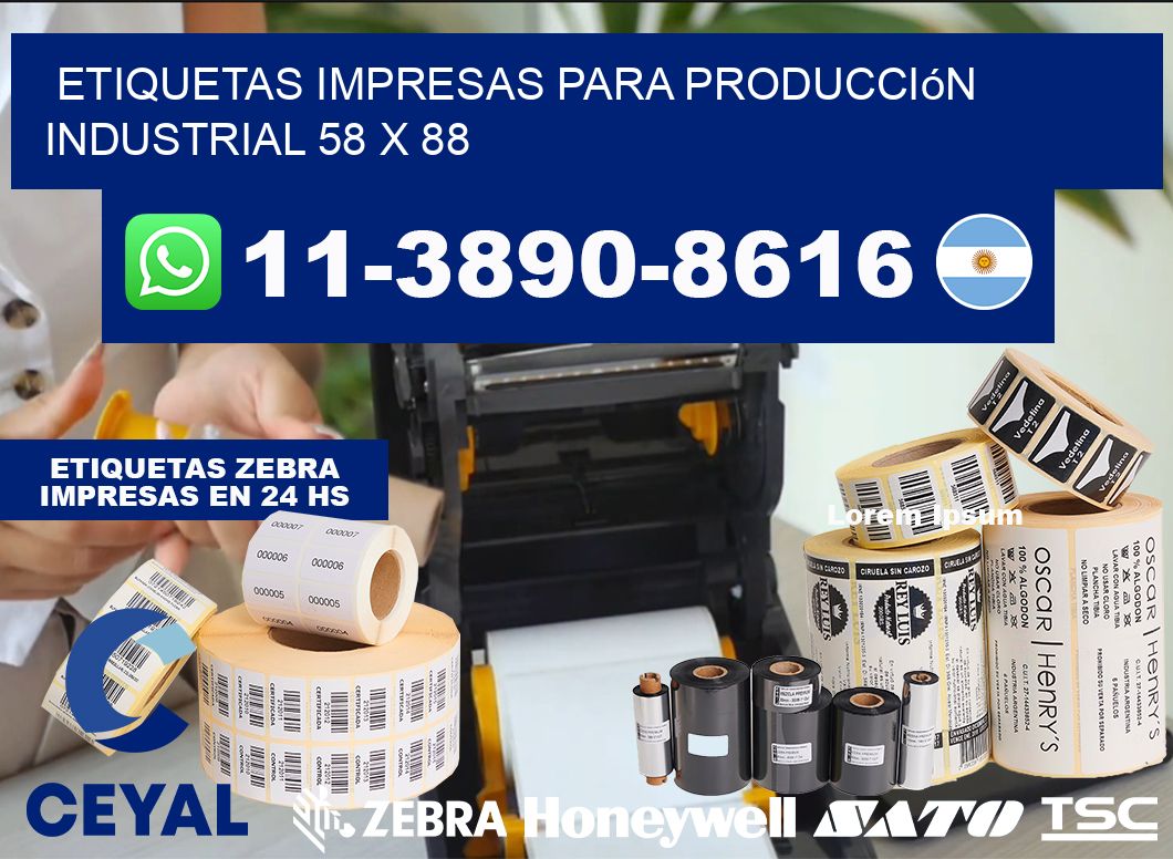 etiquetas impresas para producción industrial 58 x 88