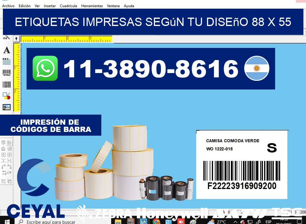 etiquetas impresas según tu diseño 88 x 55