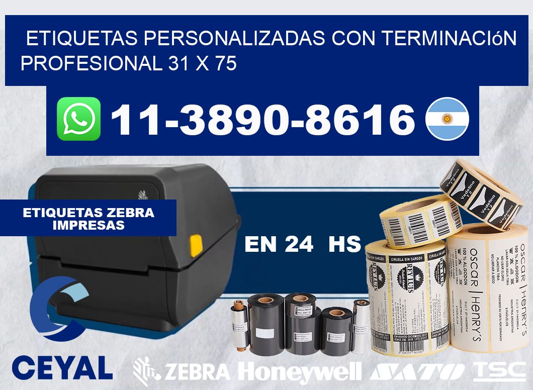 etiquetas personalizadas con terminación profesional 31 x 75