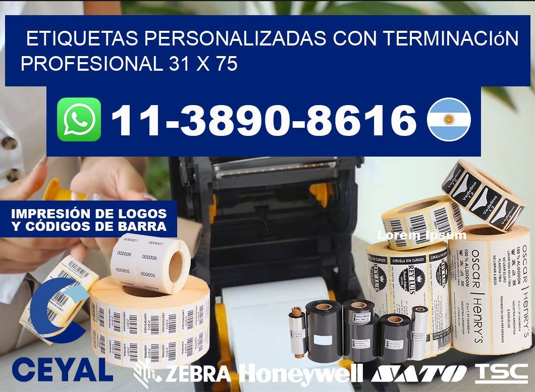 etiquetas personalizadas con terminación profesional 31 x 75