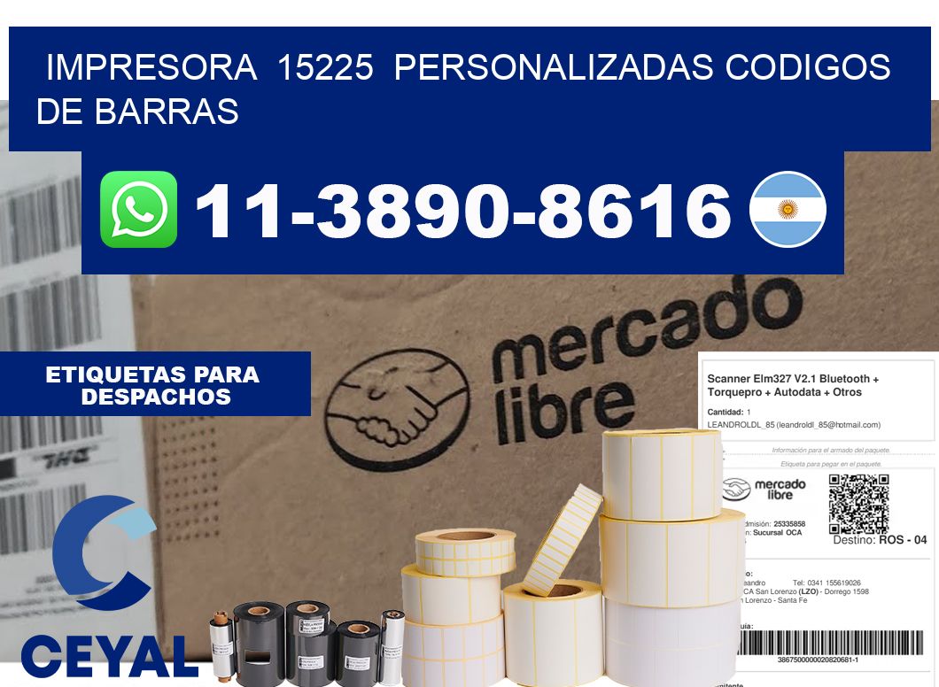 impresora 15225 personalizadas codigos de barras