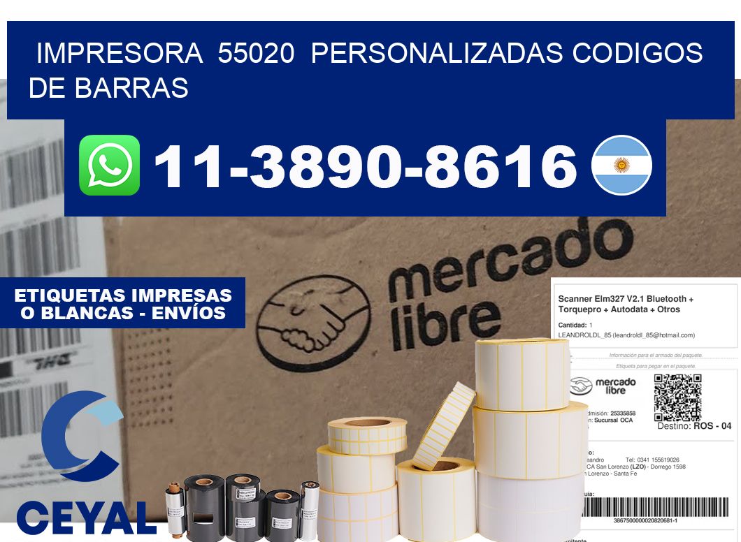 impresora  55020  personalizadas codigos de barras
