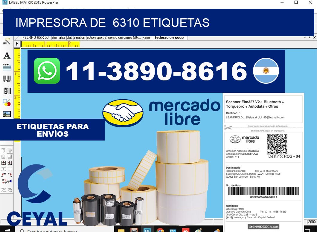 impresora de  6310 etiquetas