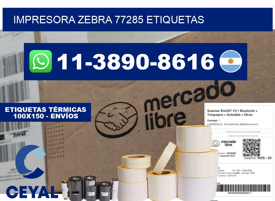impresora zebra 77285 etiquetas