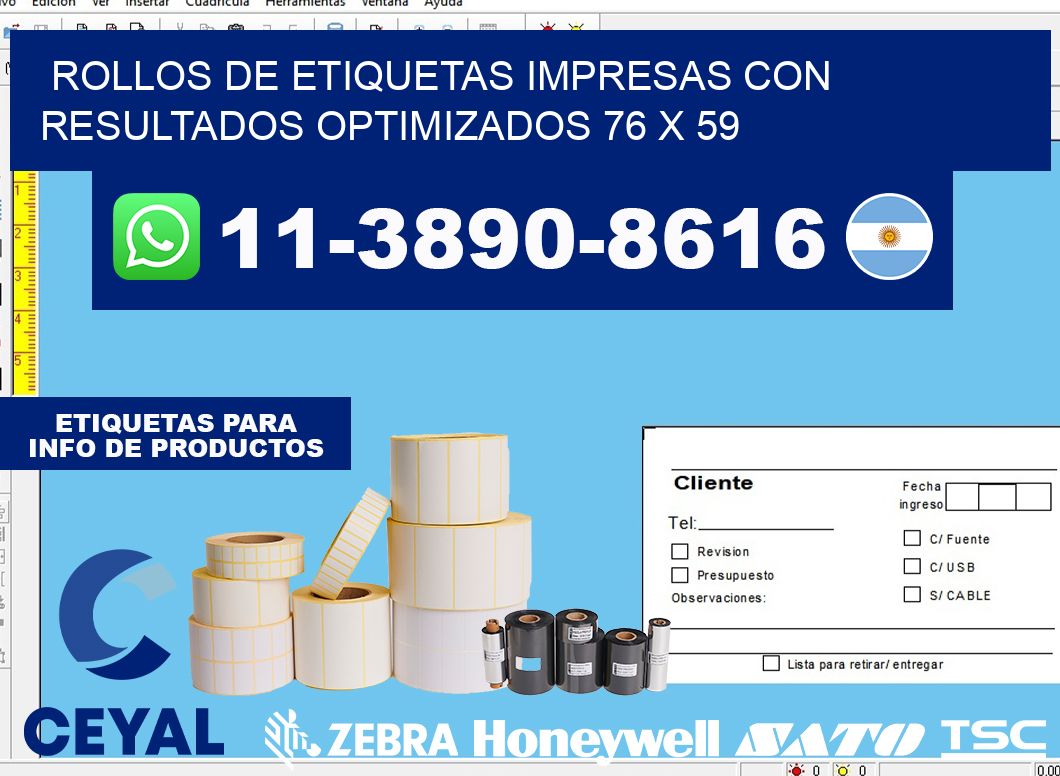 rollos de etiquetas impresas con resultados optimizados 76 x 59