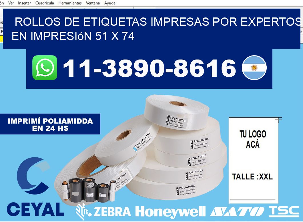 rollos de etiquetas impresas por expertos en impresión 51 x 74