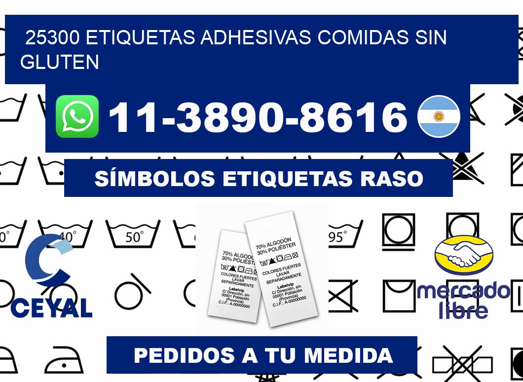 25300 etiquetas adhesivas comidas sin gluten