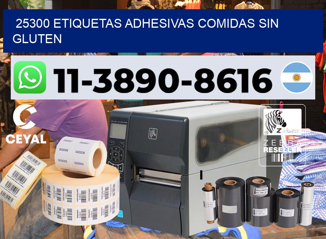 25300 etiquetas adhesivas comidas sin gluten