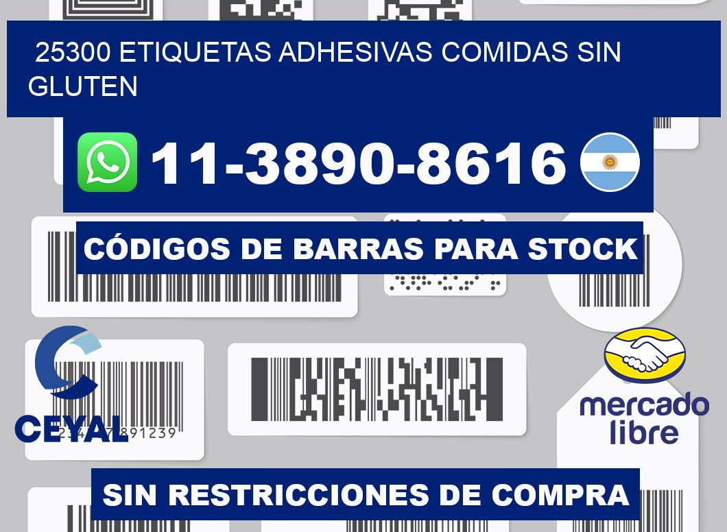 25300 etiquetas adhesivas comidas sin gluten