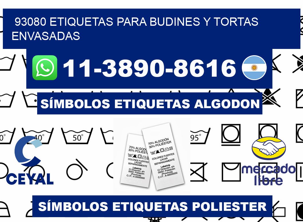 93080 etiquetas para budines y tortas envasadas