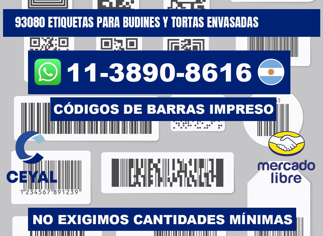93080 etiquetas para budines y tortas envasadas