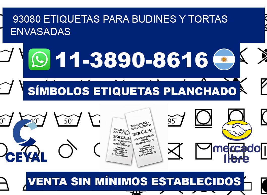 93080 etiquetas para budines y tortas envasadas