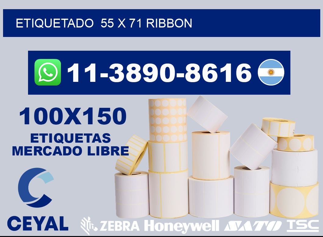 Etiquetado 55 x 71 ribbon