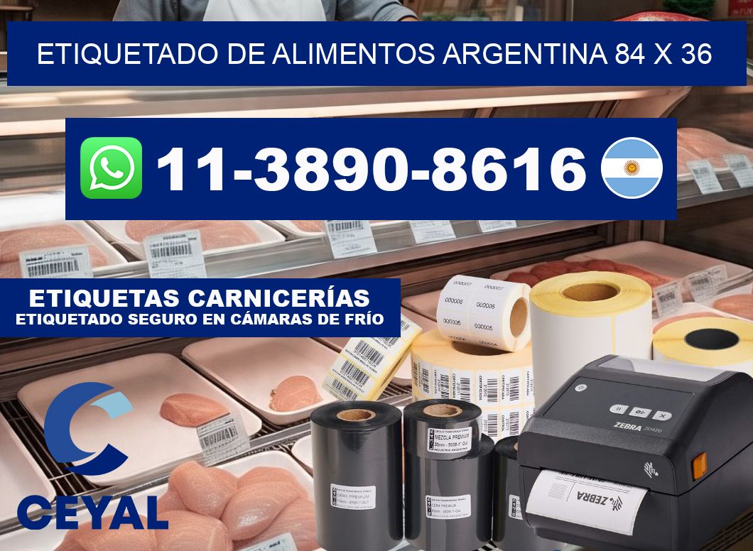 Etiquetado de alimentos Argentina 84 x 36