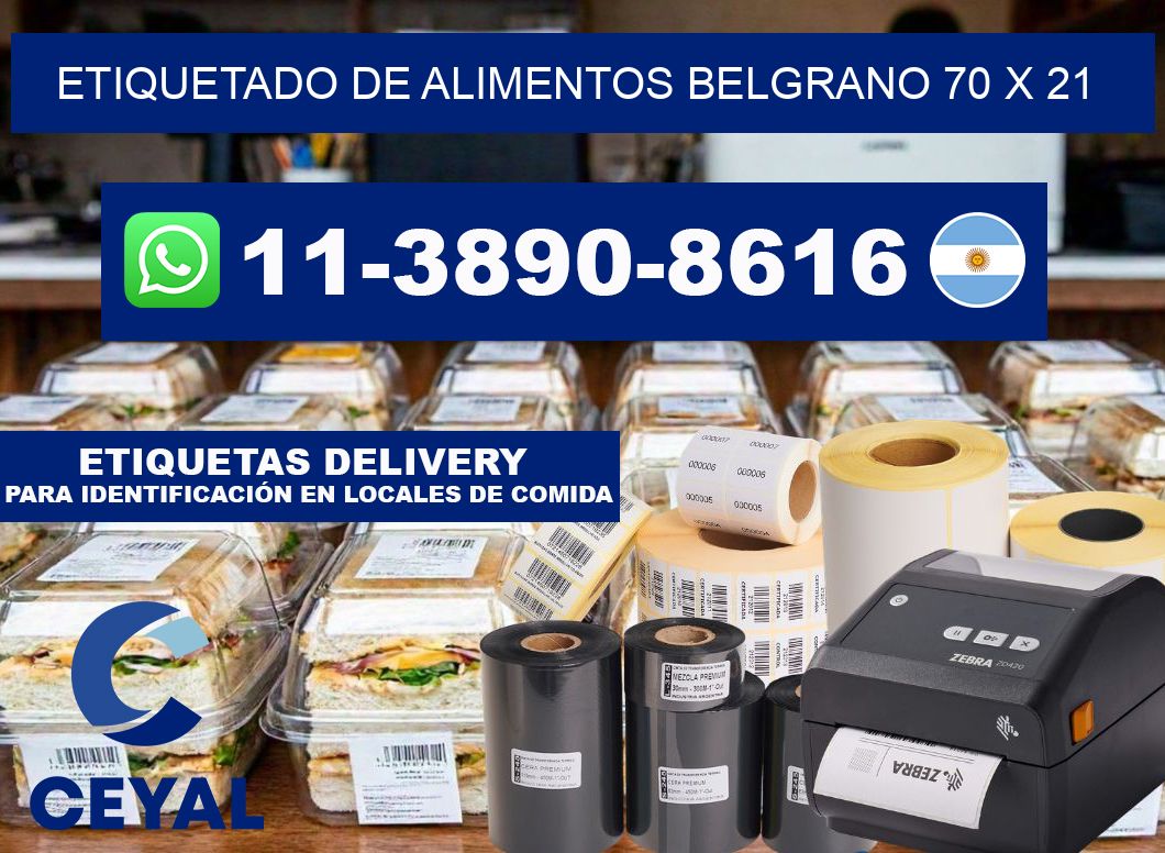 Etiquetado de alimentos belgrano 70 x 21