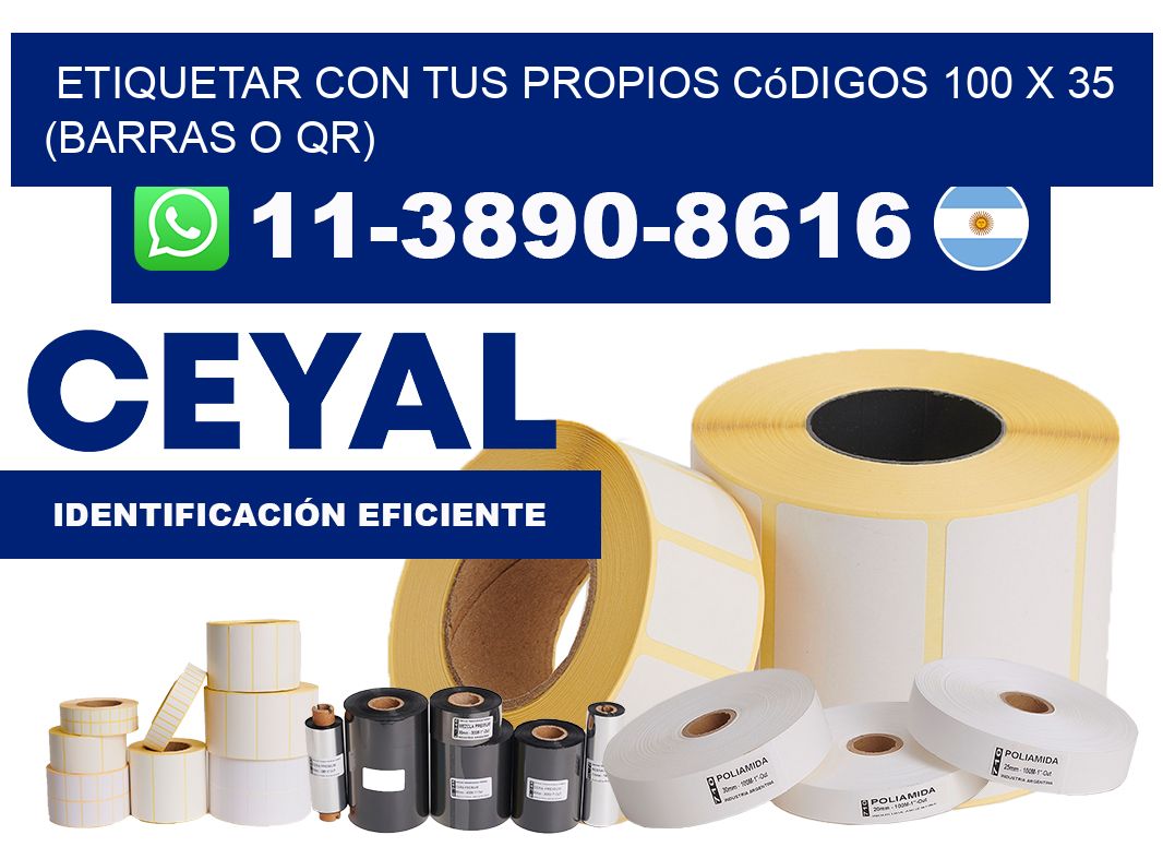 Etiquetar con tus propios códigos 100 x 35 (barras o QR)