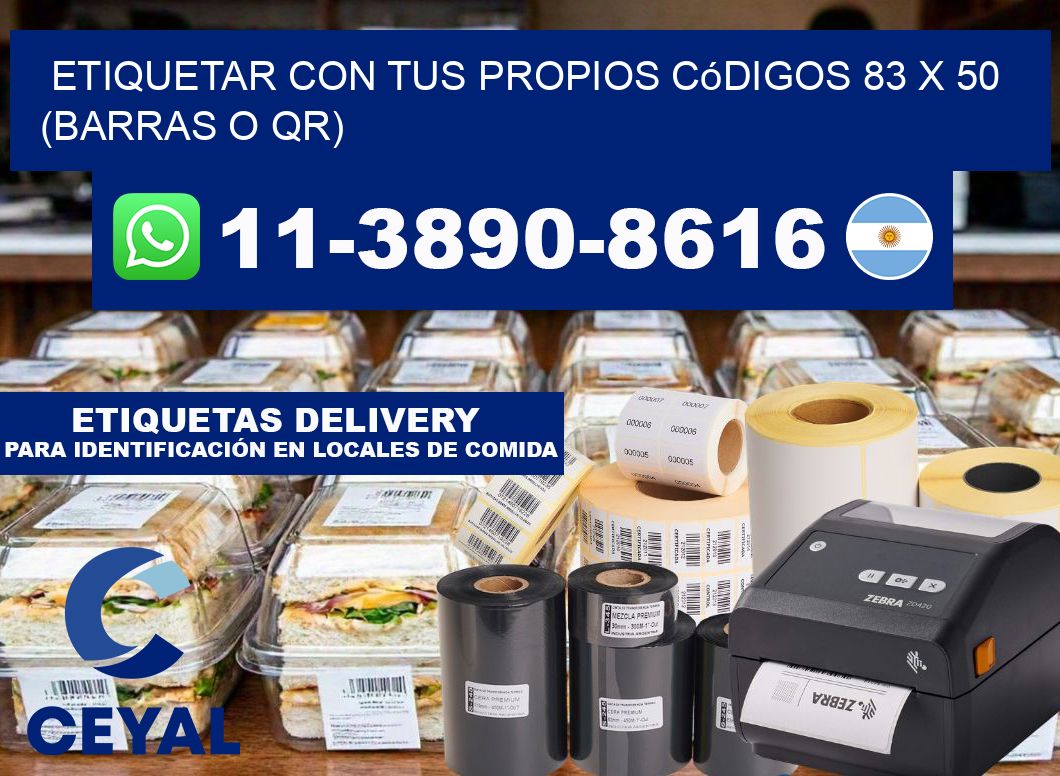 Etiquetar con tus propios códigos 83 x 50 (barras o QR)