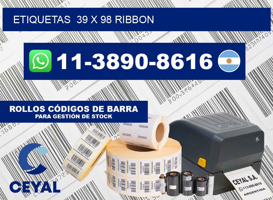 Etiquetas  39 x 98 ribbon