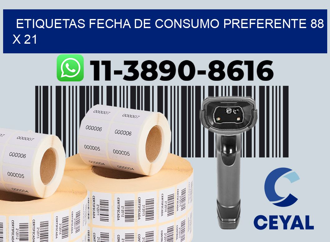 Etiquetas Fecha de consumo preferente 88 x 21
