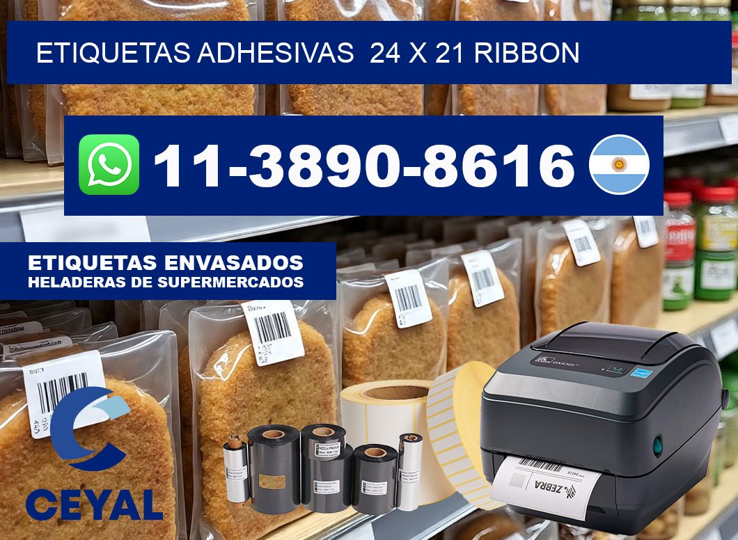 Etiquetas adhesivas  24 x 21 ribbon