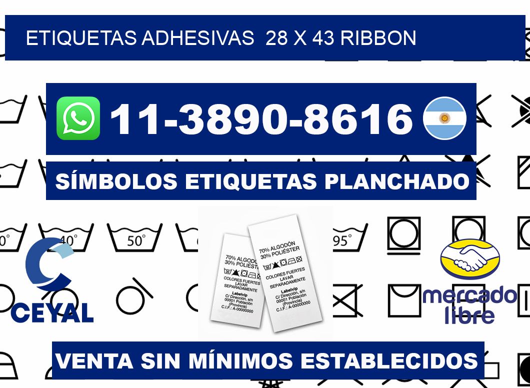 Etiquetas adhesivas  28 x 43 ribbon