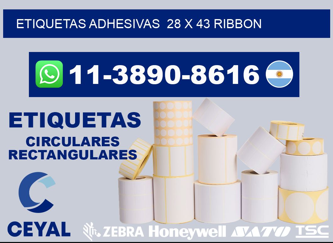 Etiquetas adhesivas  28 x 43 ribbon