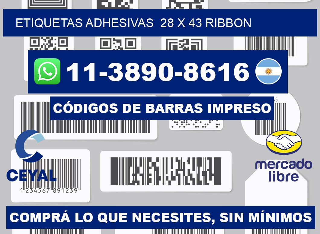 Etiquetas adhesivas  28 x 43 ribbon