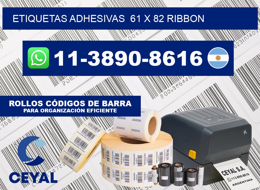 Etiquetas adhesivas  61 x 82 ribbon