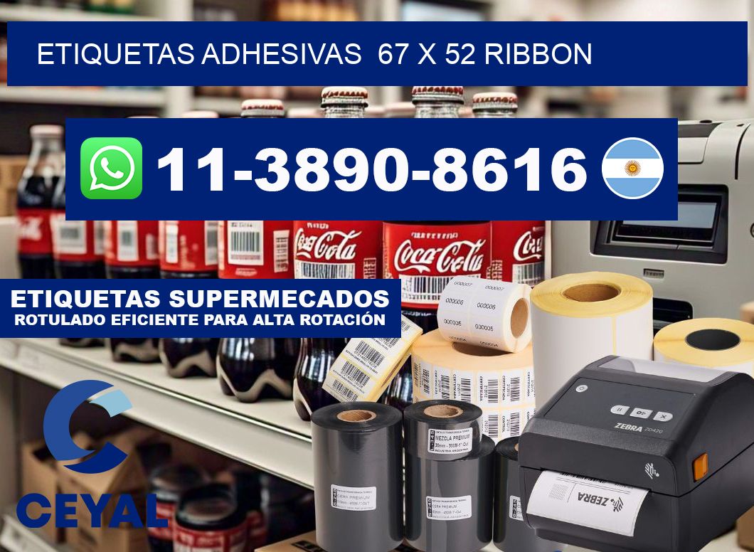 Etiquetas adhesivas  67 x 52 ribbon