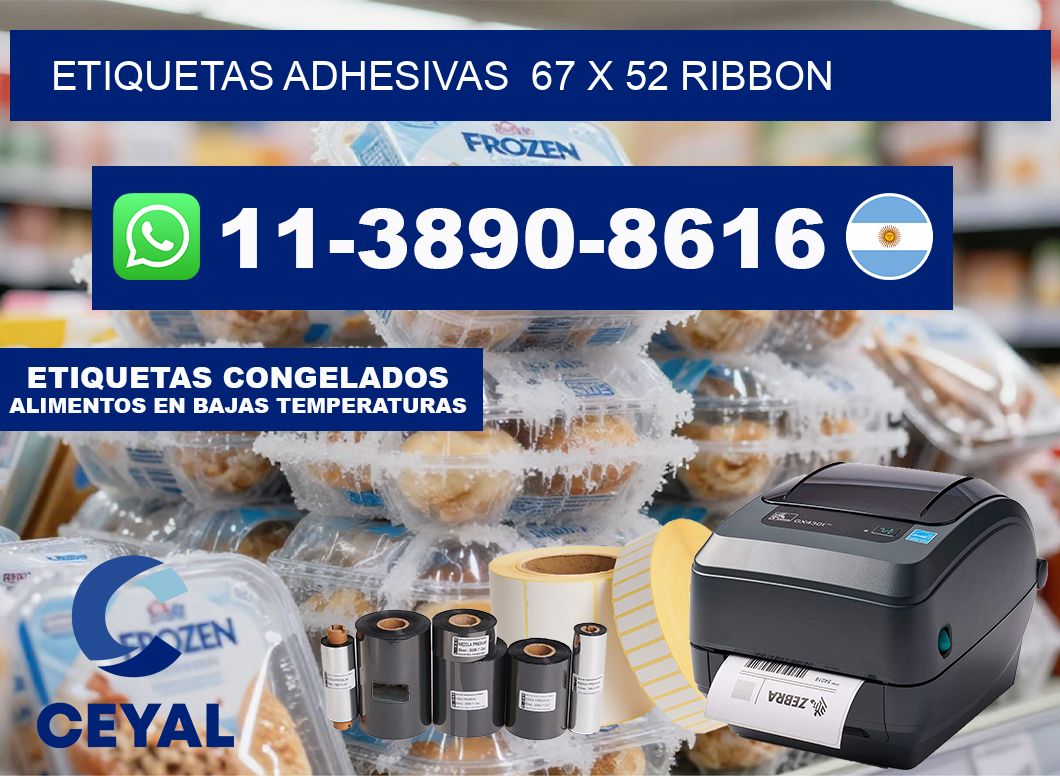 Etiquetas adhesivas  67 x 52 ribbon
