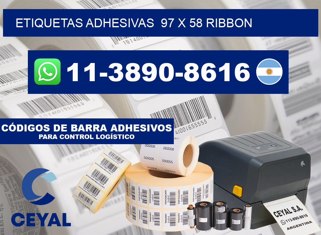 Etiquetas adhesivas  97 x 58 ribbon