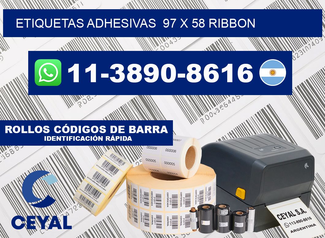 Etiquetas adhesivas  97 x 58 ribbon