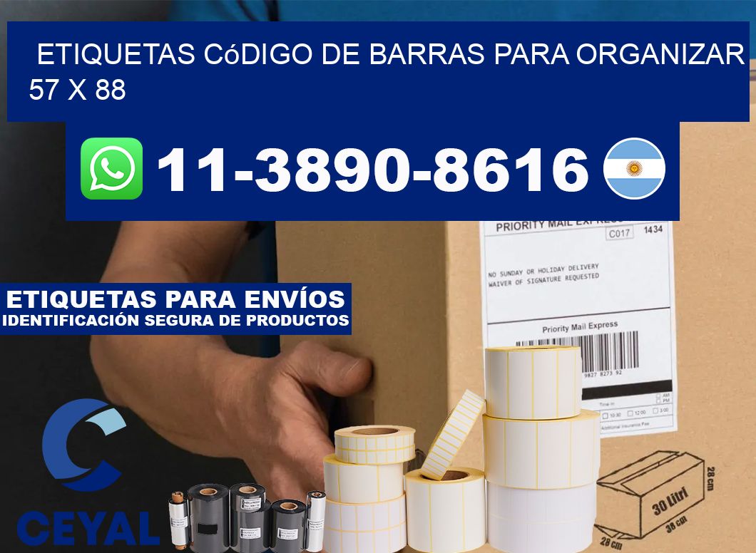 Etiquetas código de barras para organizar 57 x 88