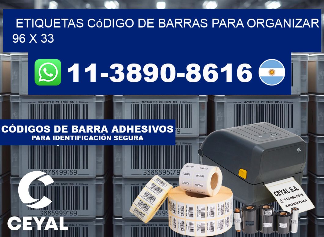 Etiquetas código de barras para organizar 96 x 33