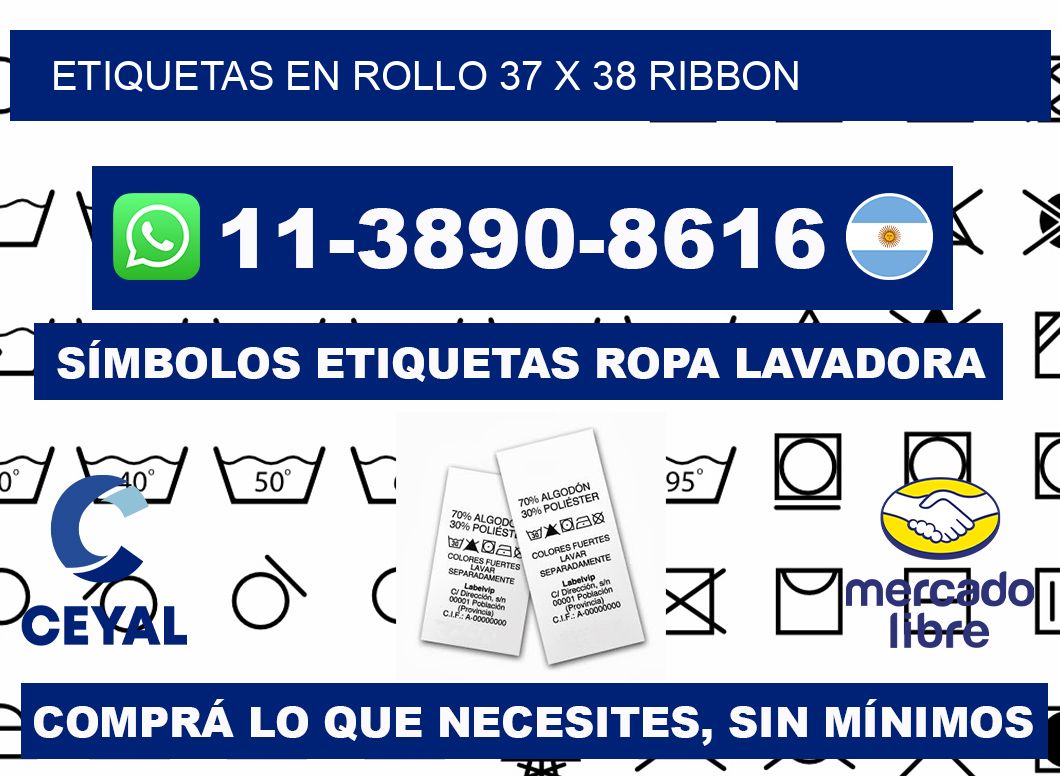 Etiquetas en rollo 37 x 38 ribbon