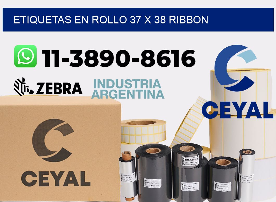 Etiquetas en rollo 37 x 38 ribbon