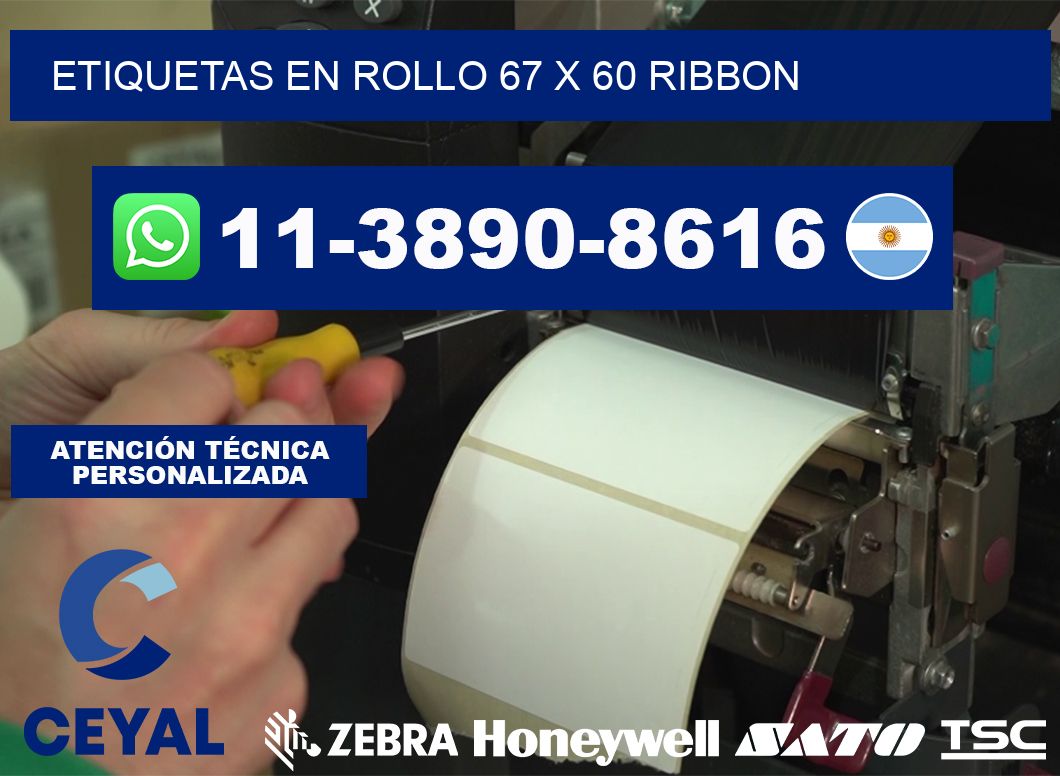 Etiquetas en rollo 67 x 60 ribbon