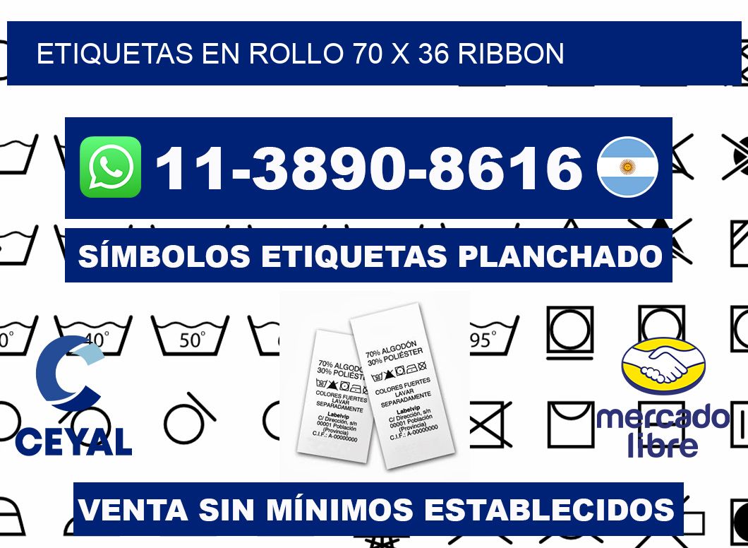 Etiquetas en rollo 70 x 36 ribbon