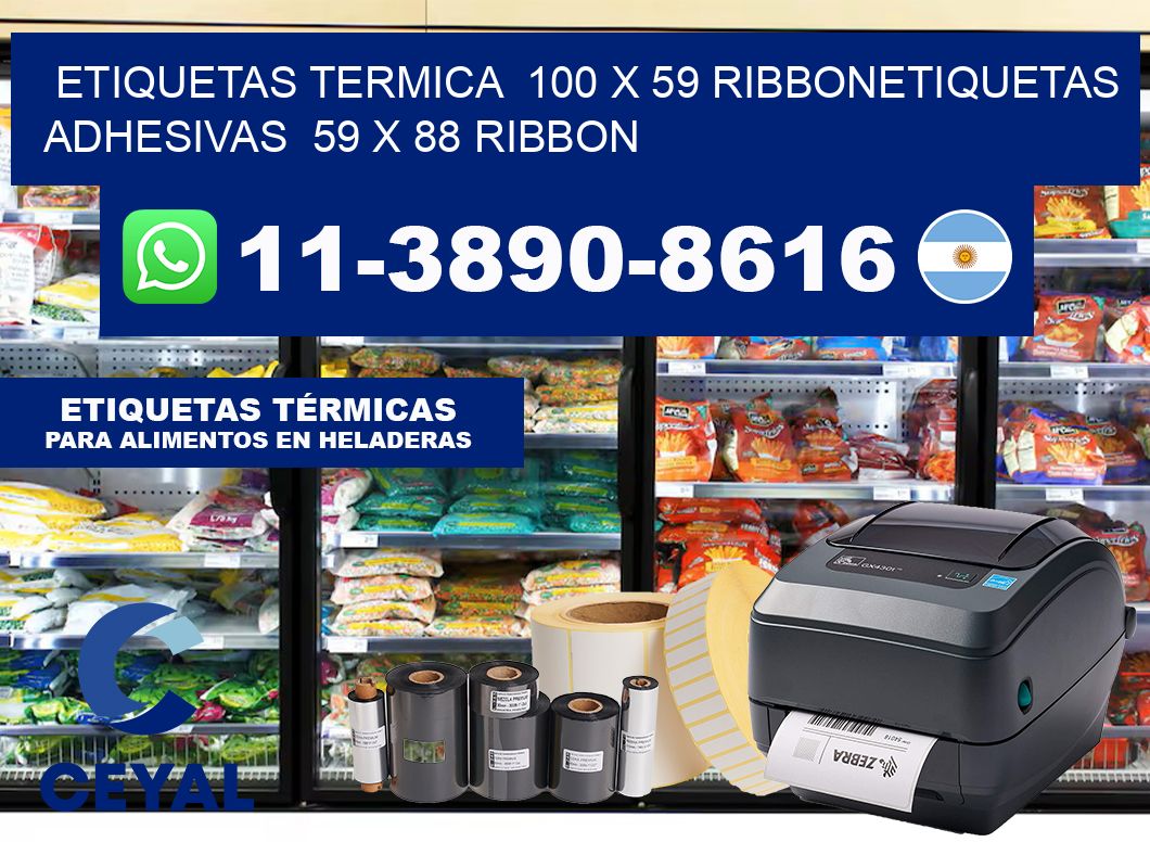 Etiquetas termica  100 x 59 ribbonEtiquetas adhesivas  59 x 88 ribbon